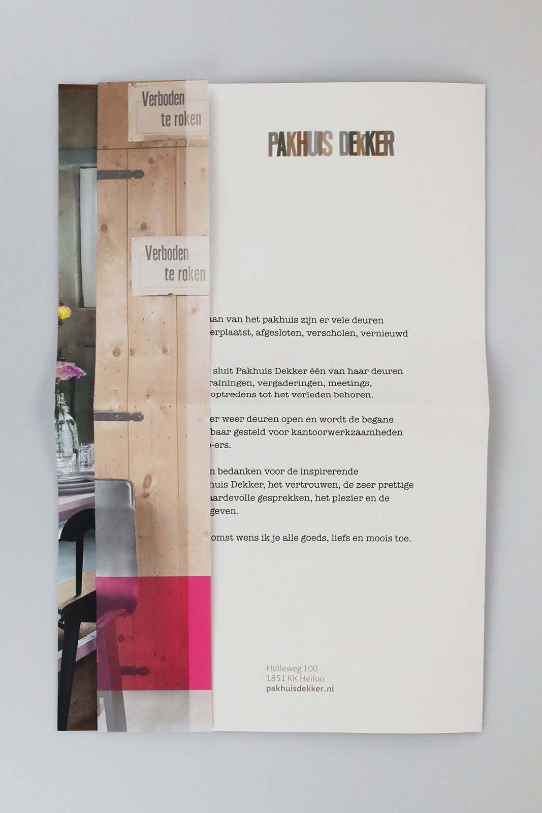 Willy Sengers - Pakhuis Dekker - brief