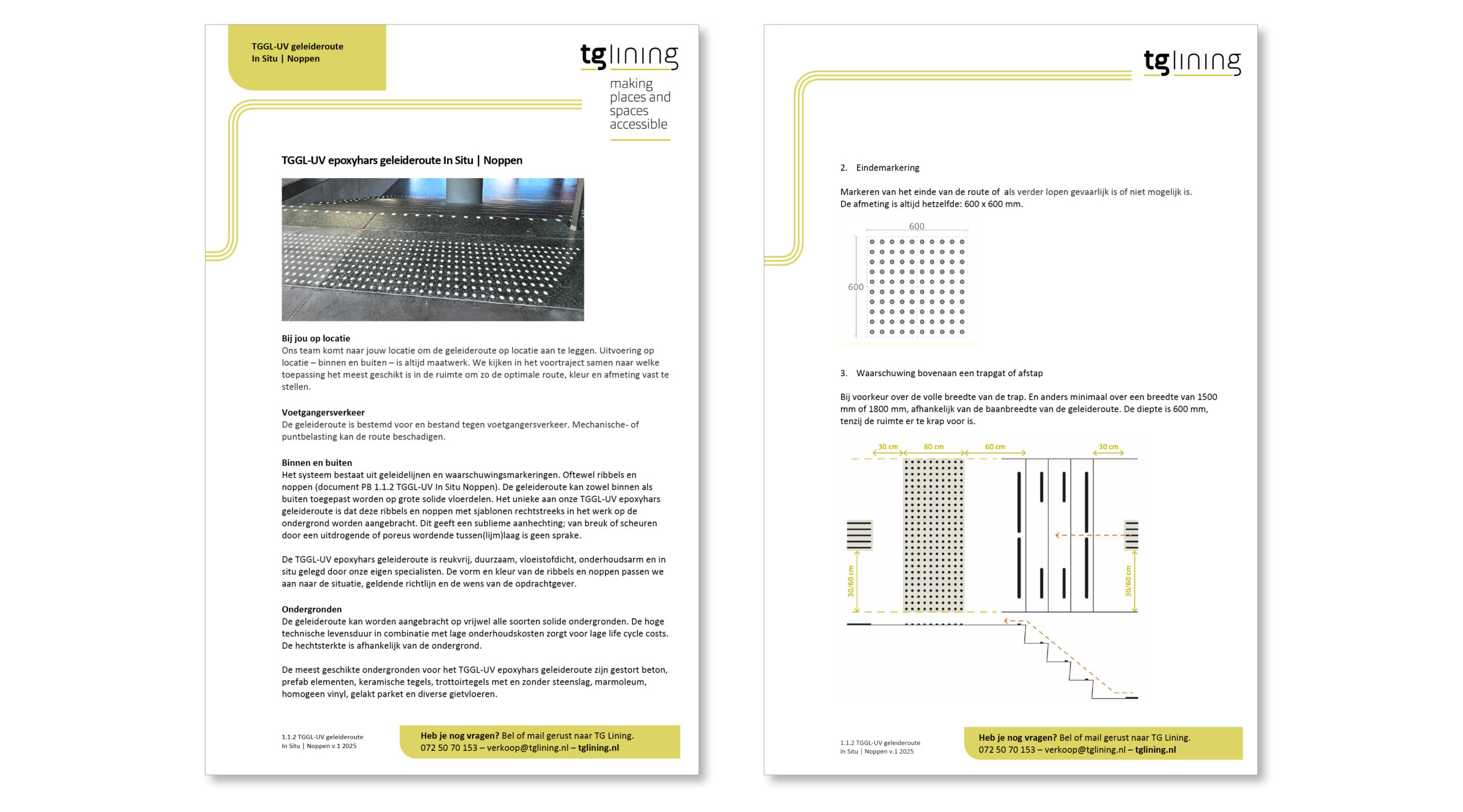 Willy Sengers / Opdracht TG Lining productblad in Word-sjabloon